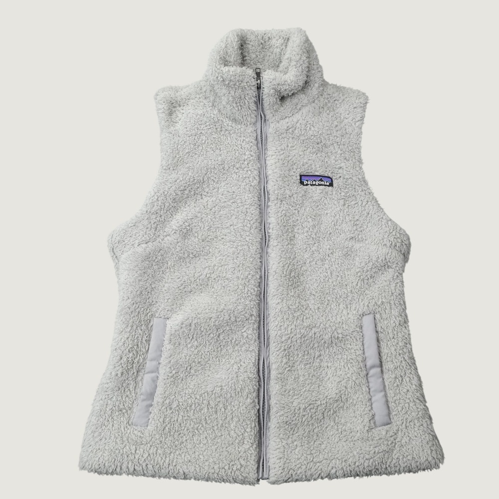 Patagonia Los Gatos Fleece Vest S Grey Full Zip High Pile Soft Layering Fuzzy